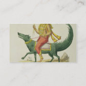 Varuna, God van de Oceanen, gegraveerd door Charle Visitekaartje (Achterkant)