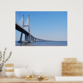 Vasco da Gama Bridge over de Taag in Lissabon Poster (Keuken)