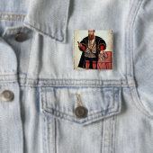 Vasco da Gama , illustratie Vierkante Button 5,1 Cm (In situ)