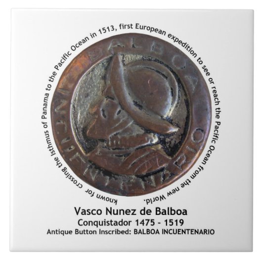 Vasco Nunez de Balboa Tegeltje (Voorkant)