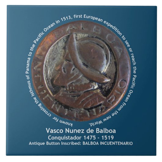Vasco Nunez de Balboa Tegeltje (Voorkant)