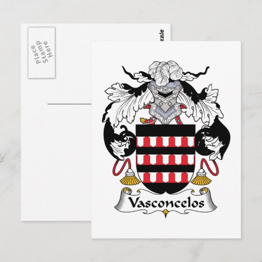 Vasconcelos Family Crest Briefkaart (Voorkant / Achterkant)