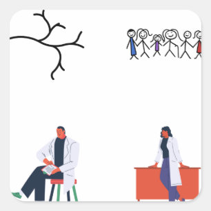 Vasculair toegangspakket voor verpleegsters - vaat vierkante sticker