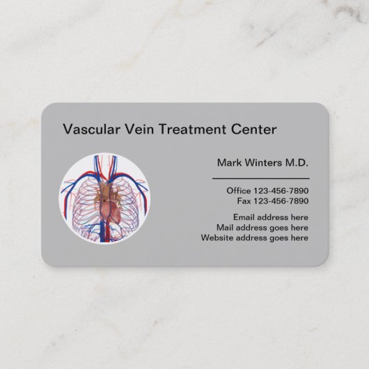 Vasculair venecentrum en gezondheidskliniek visitekaartje (Voorkant)