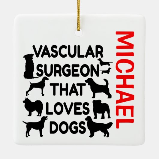 Vasculaire chirurg houdt van honden CUSTOM Keramisch Ornament (Achterkant)