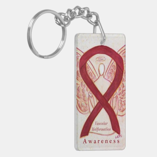 Vasculaire malformatie-bewustwording lint-Sleutelh Sleutelhanger (Voorkant Links)
