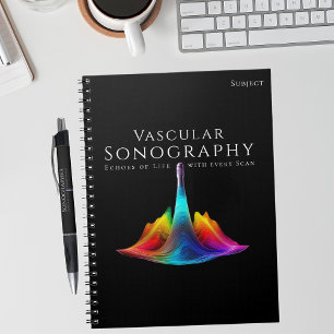 Vasculaire sonograaf-kleurrijke ultrasone golven notitieboek