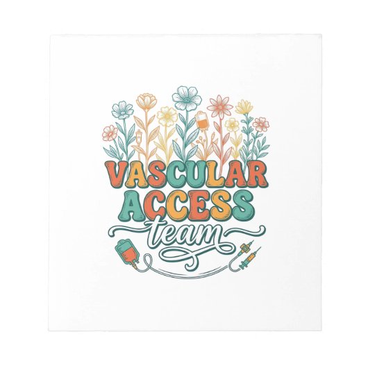 Vascular Access Team Bloemend Medisch Shirt Ontwer Notitieblok (Voorkant)