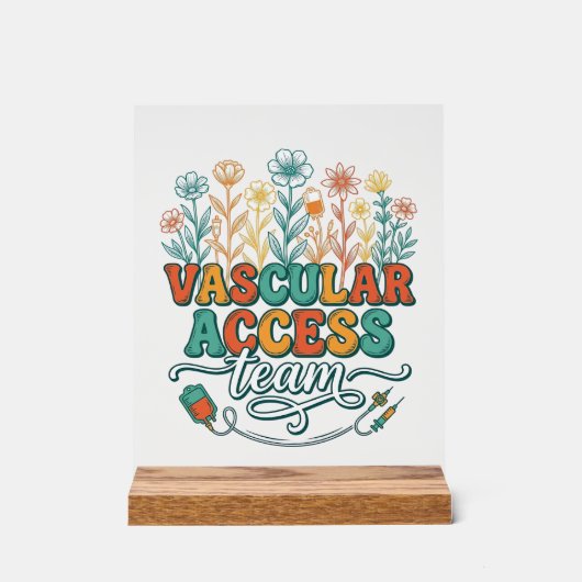 Vascular Access Team Bloemend Medisch Shirtontwerp Acryl Bord (Voorkant)