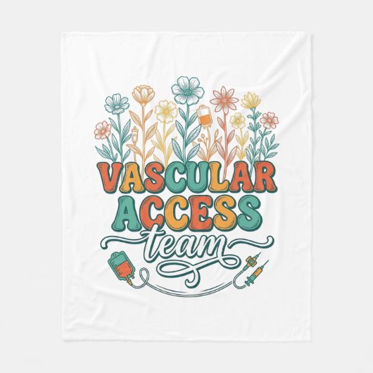 Vascular Access Team Bloemend Medisch Shirtontwerp Fleece Deken (Voorkant)