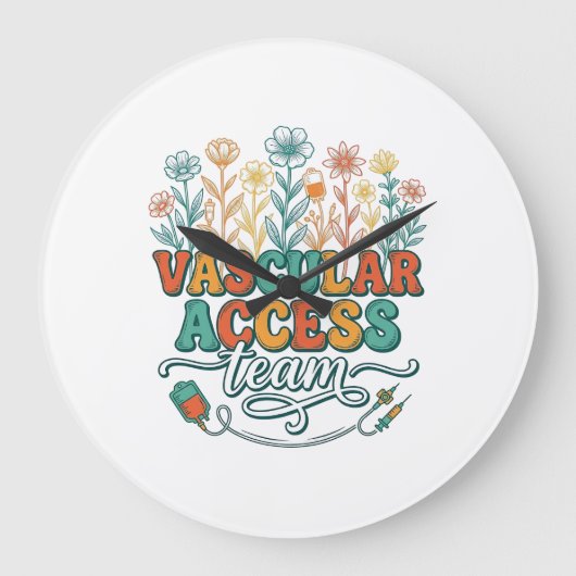 Vascular Access Team Bloemend Medisch Shirtontwerp Grote Klok (Voorkant)