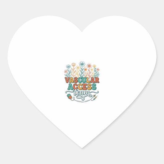 Vascular Access Team Bloemend Medisch Shirtontwerp Hart Sticker (Voorkant)