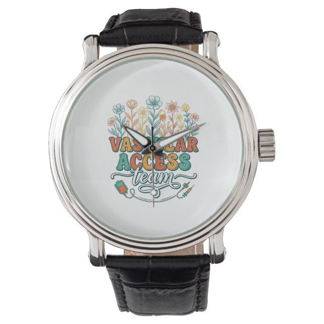 Vascular Access Team Bloemend Medisch Shirtontwerp Horloge (Voorkant)