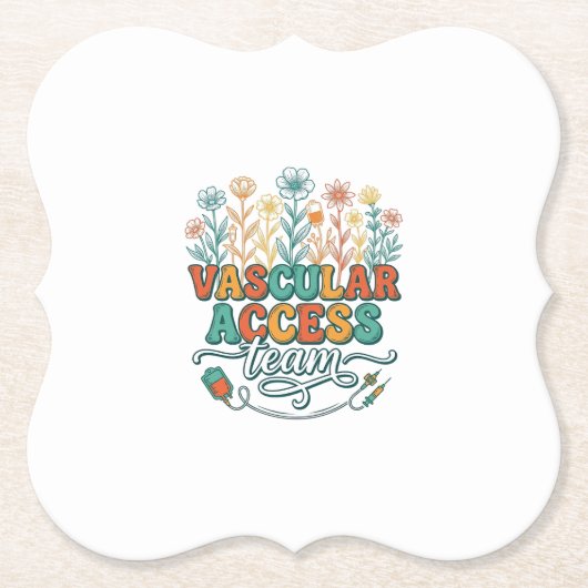 Vascular Access Team Bloemend Medisch Shirtontwerp Kartonnen Onderzetters (Voorkant)