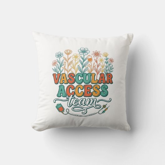 Vascular Access Team Bloemend Medisch Shirtontwerp Kussen (Voorkant)