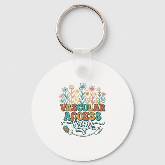 Vascular Access Team Bloemend Medisch Shirtontwerp Sleutelhanger (Voorkant)
