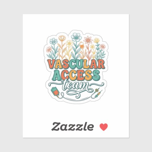 Vascular Access Team Bloemend Medisch Shirtontwerp Sticker (Vel)