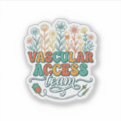 Vascular Access Team Bloemend Medisch Shirtontwerp Sticker (Voorkant)
