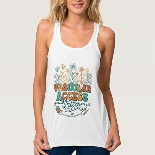 Vascular Access Team Bloemend Medisch Shirtontwerp Tanktop (Voorkant)