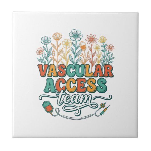 Vascular Access Team Bloemend Medisch Shirtontwerp Tegeltje (Voorkant)