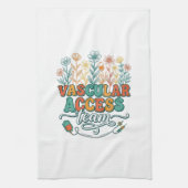 Vascular Access Team Bloemend Medisch Shirtontwerp Theedoek (Verticaal)