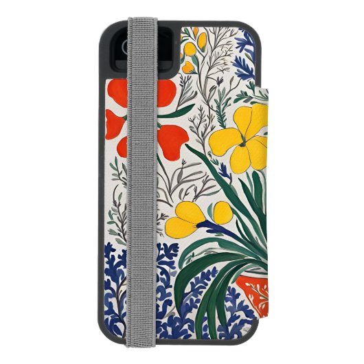 Vase and Wild Flowers  Incipio iPhone Portemonnee Hoesje (Agenda Achterkant)