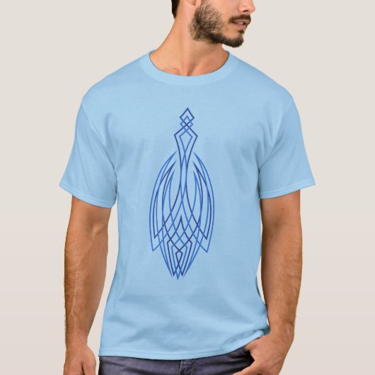 "Vase" Blue Pinstripe T-Shirt (Voorkant)