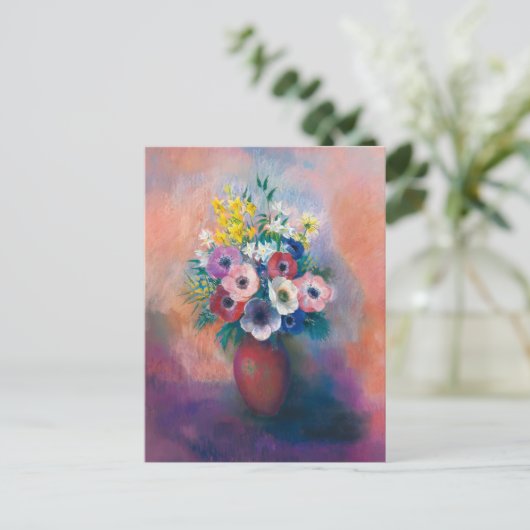 Vase D’anémones | Odilon Redon Briefkaart (Staand voorkant)