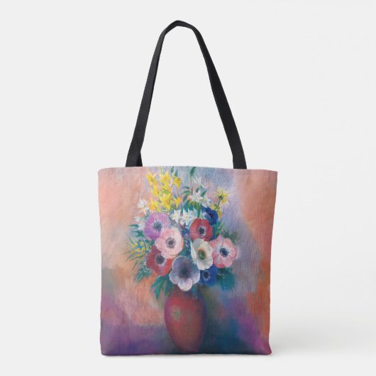 Vase D’anémones | Odilon Redon Tote Bag (Achterkant)