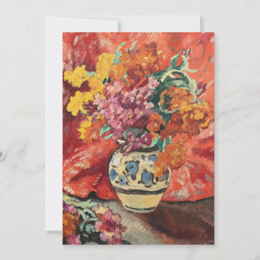 Vase de Fleurs à la Draperie Rouge | Louis Valtat (Voorkant)