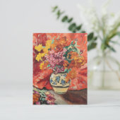Vase de Fleurs à la Draperie Rouge | Louis Valtat Briefkaart (Staand voorkant)