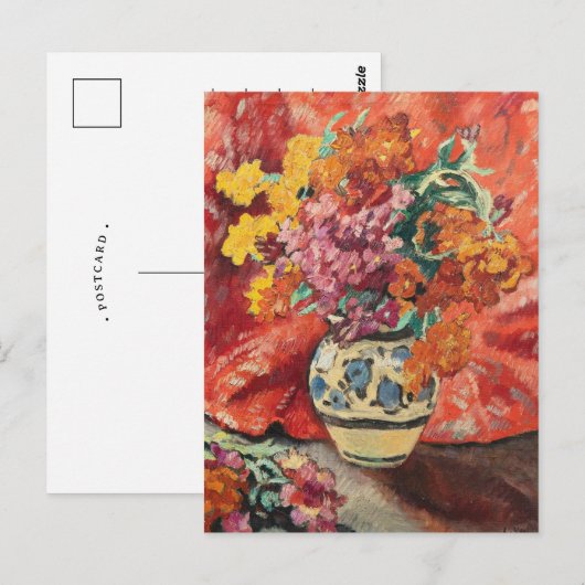 Vase de Fleurs à la Draperie Rouge | Louis Valtat Briefkaart (Voorkant / Achterkant)