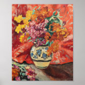 Vase de Fleurs à la Draperie Rouge | Louis Valtat Poster (Voorkant)
