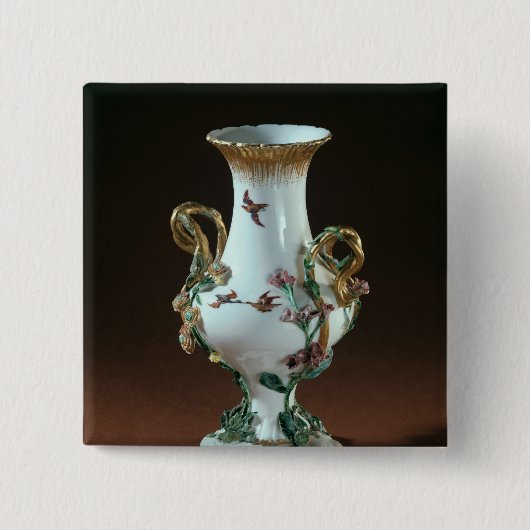Vase Duplessis' met gouddecoratie Vierkante Button 5,1 Cm (Voorkant)