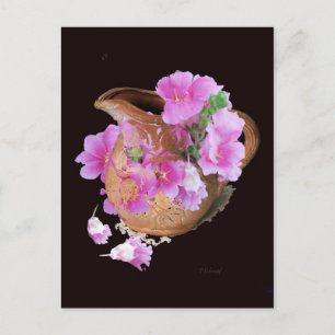 Vase en bloemen briefkaart