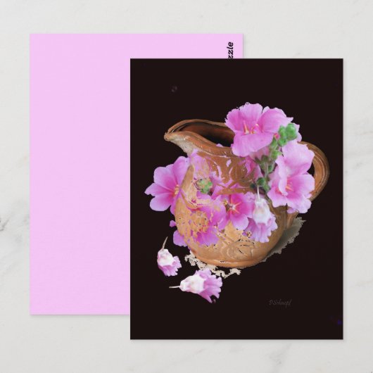 Vase en bloemen briefkaart (Voorkant / Achterkant)