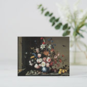 Vase Flowers by a Window, Balthasar van der Ast Briefkaart (Staand voorkant)