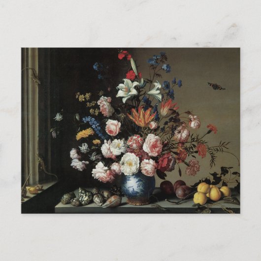 Vase Flowers by a Window, Balthasar van der Ast Briefkaart (Voorkant)