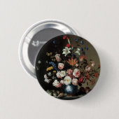 Vase Flowers by a Window, Balthasar van der Ast Ronde Button 5,7 Cm (Voorkant /achterkant)