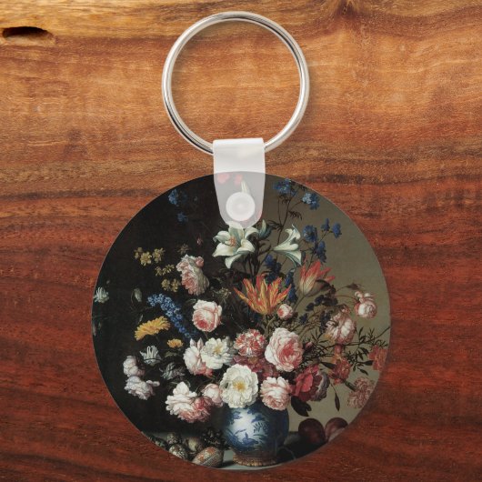 Vase Flowers by a Window, Balthasar van der Ast Sleutelhanger (Achterkant)