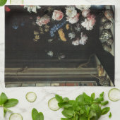 Vase Flowers by a Window, Balthasar van der Ast Theedoek (Gevouwen)