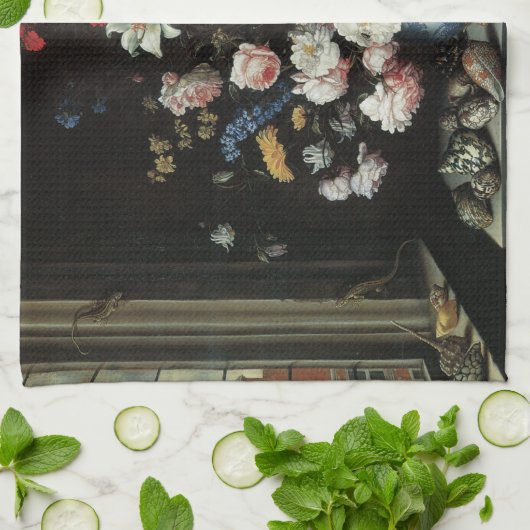 Vase Flowers by a Window, Balthasar van der Ast Theedoek (Gevouwen)