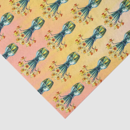 Vase Full of Beautiful Daffodils Tissuepapier (Detail)