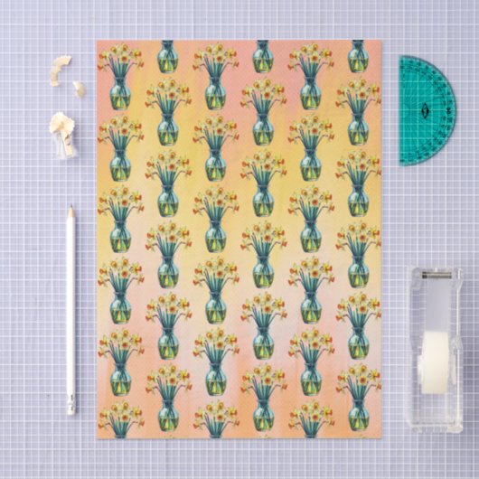 Vase Full of Beautiful Daffodils Tissuepapier (Craft)