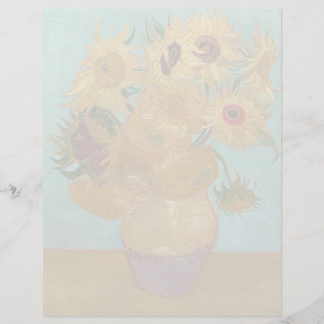 Vase met 12 zonnebloemen door Vincent Van Gogh (Voorkant)