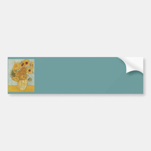 Vase met 12 zonnebloemen door Vincent Van Gogh Bumpersticker (Voorkant)