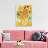 Vase met 12 zonnebloemen - Vincent Van Gogh (1888) Canvas Afdruk (Insitu (Woonkamer))