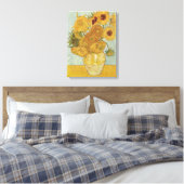 Vase met 12 zonnebloemen - Vincent Van Gogh (1888) Canvas Afdruk (Insitu (Slaapkamer))