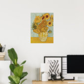 Vase met 12 zonnebloemen - Vincent Van Gogh (1888) Poster (Thuiskantoor)