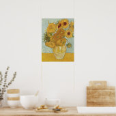 Vase met 12 zonnebloemen - Vincent Van Gogh (1888) Poster (Keuken)